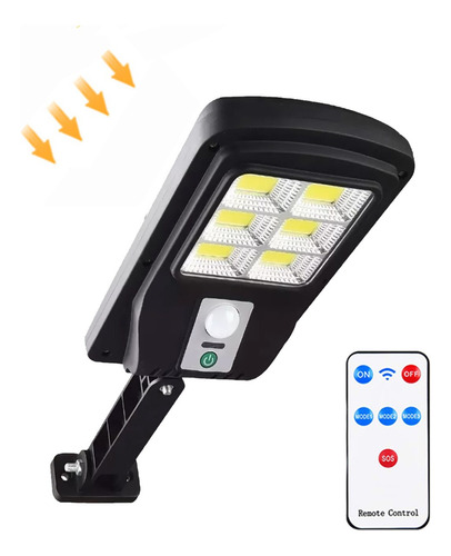 Mini Luminária Solar Poste Rua Parede Refletor Sensor 48 Cob