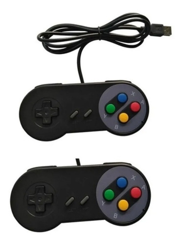 Pack 2 Controles Joystick Snes Usb Arcade Raspberry Pc