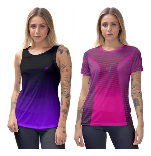 Kit Regata Fitness Cavada Camiseta Dry Para Musculação Trein