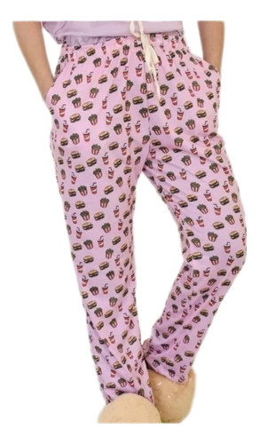 Pantalón Pijama Hamburguesa Pants Homb Mujer Unisex Colores