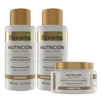 Biometik Kit Nutrición Shampoo + Acondicionador +tratamiento | MercadoLibre