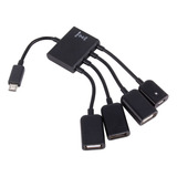 Cable Adaptador De 4 Puertos Micro Usb Host Otg Hub Para And