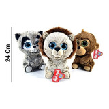 Peluche Animales Jaspeados Sentados Ojos Grandes 24 Cm