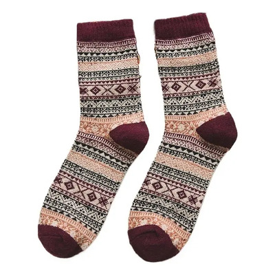 10 Pares De Calcetines Vintage Étnicos Unisex Invierno Otoño