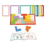 Pack Juego De Madera Motricidad Juego De Mesa Tetris Puzzle