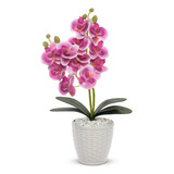 Vaso Flores Artificiais Arranjo Orquídea Decorativa Premium