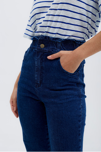 Jeans Baggy De Mujer, Con Elastico En La Cintura, Mom 