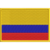Patch Bordado Bandeira Da Colômbia Motocross P/ Colete Ban64