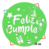 Stencil Plantilla Feliz Cumpleaños 24 Cm Decoracion Tortas