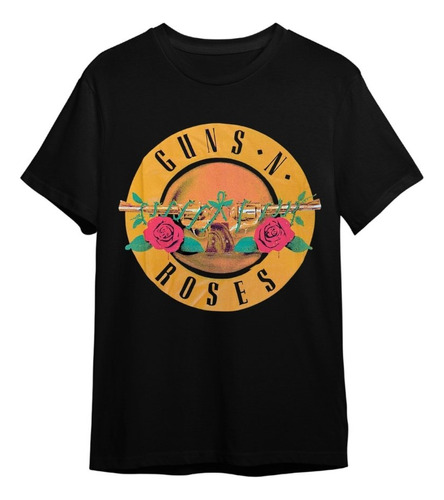 Camiseta De Rock Clássico Gun's N Roses Preta