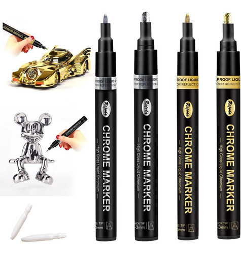 4pack Espejo Pintura Marcadores Líquido Cromo Pen Oro ...