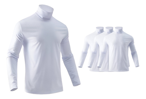 Pack 3 Polera Termica Primera Capa Camiseta Polar Cuello 