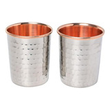 Juego De 2 Vasos De Acero Inoxidable Exterior Y Cobre Puro I