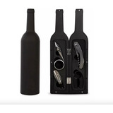 Set Kit 5 Pcs Sacacorcho Descorchador + Estuche Botella Vino