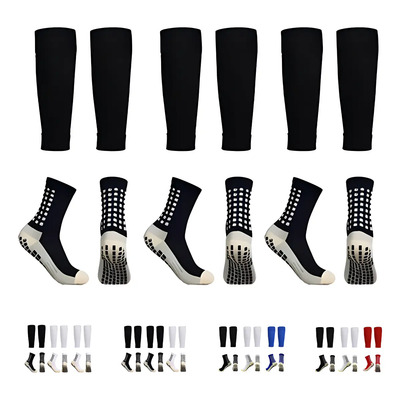 6 Par Calceta Antideslizantes Media Fútbol Y Manga Media Color 3 Negro Talla Universal Para Adultos M