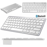 Teclado Sem Fio Bluetooth Universal Pc Smartphone Console Cor De Teclado Branco