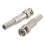 Conector Bnc Mola E Parafuso Plug Cftv 20 Peças Segurança