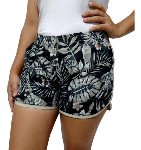 Kit Com 10 Shorts Feminino Estampados De Elástico