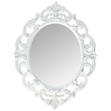 Espejo De Pared Oval Vintage, Blanco, 11.5 X 15 Pulgada...