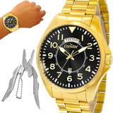Relógio Masculino Dourado Condor Original 1 Ano De Garantia