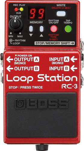 Boss Rc-3 Loopstation Pedal Compacto, 3 Hrs. Para Grabar