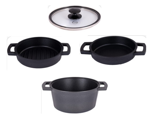 Set Nuit Essen Completo De 18cm // 3 Piezas + Tapa De Vidrio