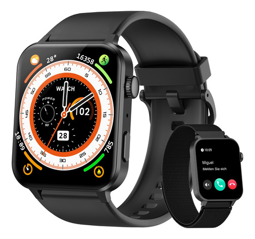 Reloje Smartwatch Inteligente Blackview R30pro Smart Watch Mujer Hombre Dama Caballero Con Asistente Voz Bluetooth Llamada Impermeable Deportivo Asistente Voz 1.85 Tft 2 Correas