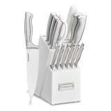 Juego De Cuchillos Cuisinart Acero Inoxidable, 15pzs, Blanco