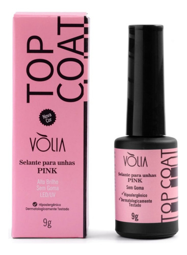 Selante Top Coat Volia Pink Efeito Natural Lançamento