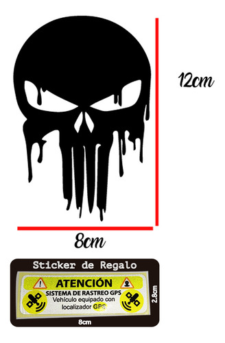 Sticker Calcomanía Para Auto O Camioneta Calavera Castigador