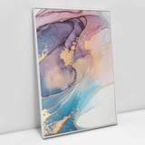 Quadro Em Canvas Abstrato Aquarela Moderno -branca 90 X 60cm