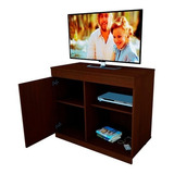 Mueble Mesa Tv 120 Mosconi Melamina 1 Puerta Con Ruedas Color Chocolate