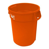 Contenedor 60l Bote Basura Toff Con Asas Color Naranja