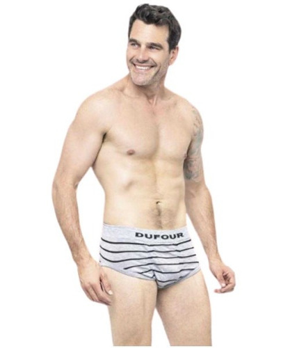 Slip Rayado Sin Costura Hombre Dufour 11798 Pack X6