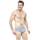 Slip Rayado Sin Costura Hombre Dufour 11798 Pack X6