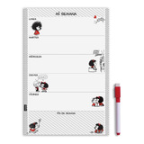 Organizador Semanal Mafalda Negro Y Rojo Imantado