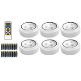 Set De 6 Luces Led P/ Cocina A Control Remoto Para Empotrar