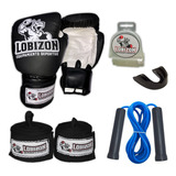 Kit Guantes + Bucal Simple + Soga Pvc + Vendas 3,5mts Boxeo