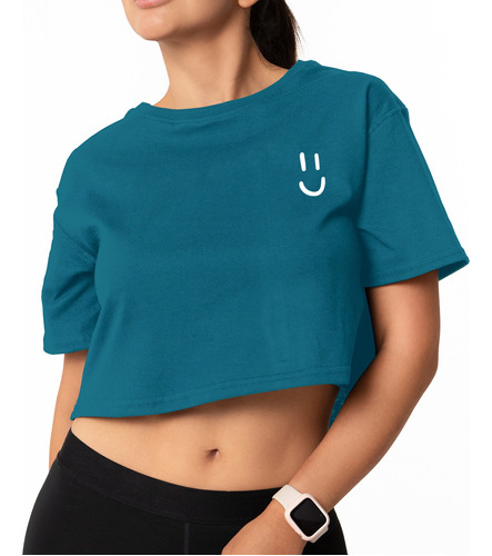 Crop Top Playera Mujer Ombliguera Relaxed Fit Blusa Ropa 