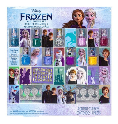 Disney Frozen Set Esmaltes Y Accesorios De Uñas Para Niñas. 