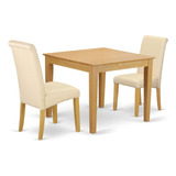 East West Furniture Oxba3-oak-02 Muebles De Comedor, 3 Piez.