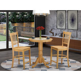 East West Furniture Edgr3-oak-w Eden - Juego De 3 Piezas De.