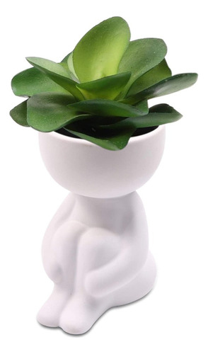 Planta Artificial Decorativa Maceta Forma Cuerpo Color Blanc