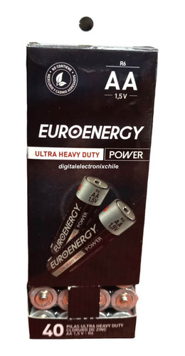 Caja Euroenergy Doble Aa Zinc Carbon 40 Unidades