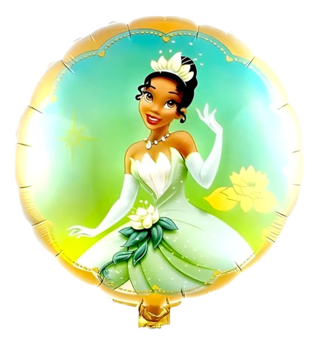 5 Globos Metálicos De Princesa Tiana, 46cms. Calidad Helio.