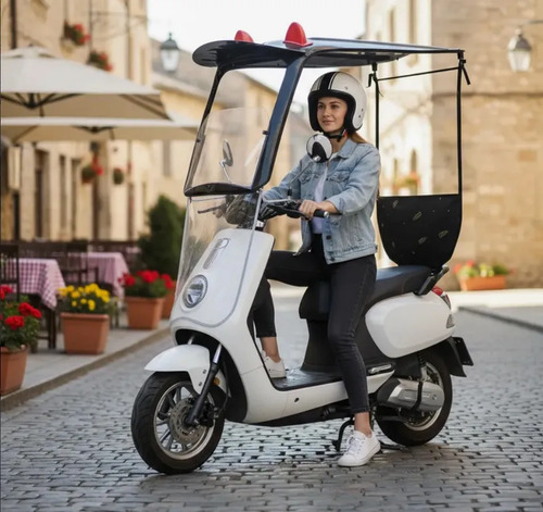 Toldo Techo Cubresol Lluvia Para Motoneta Moto Scooter Elect