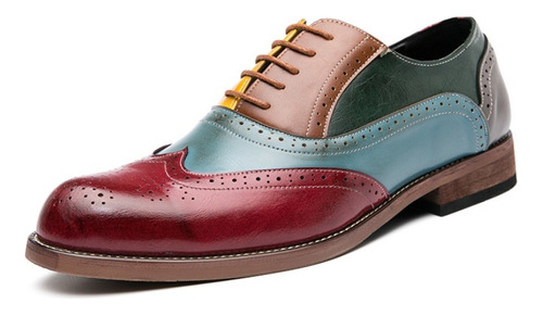 Zapatos Brogue Oxford De Cuero Formales Para Hombres