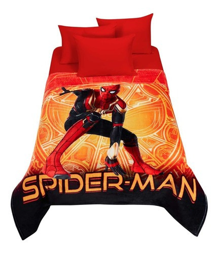 Cobertor Suave Y Calientito Matrimonial Spiderman Fuerza