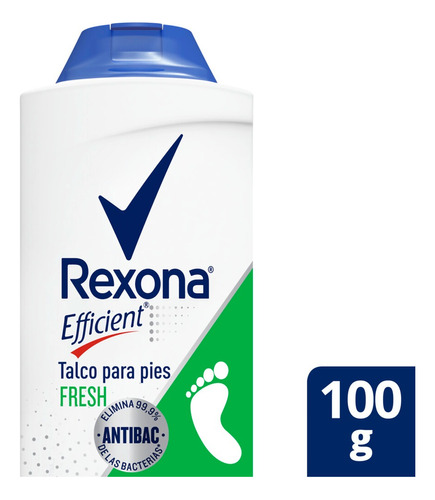 Rexona Talco Polvo Antibacterial Para Pies Efficient 100 Gr 