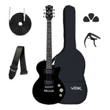 Kit Guitarra Strinberg Les Paul Lps200 Preta C/ Capa Correia